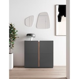 thumbnail of Zapatero HERDASA modelo 516 de la colección NEW YORK, en color grafito y detalle nogal.