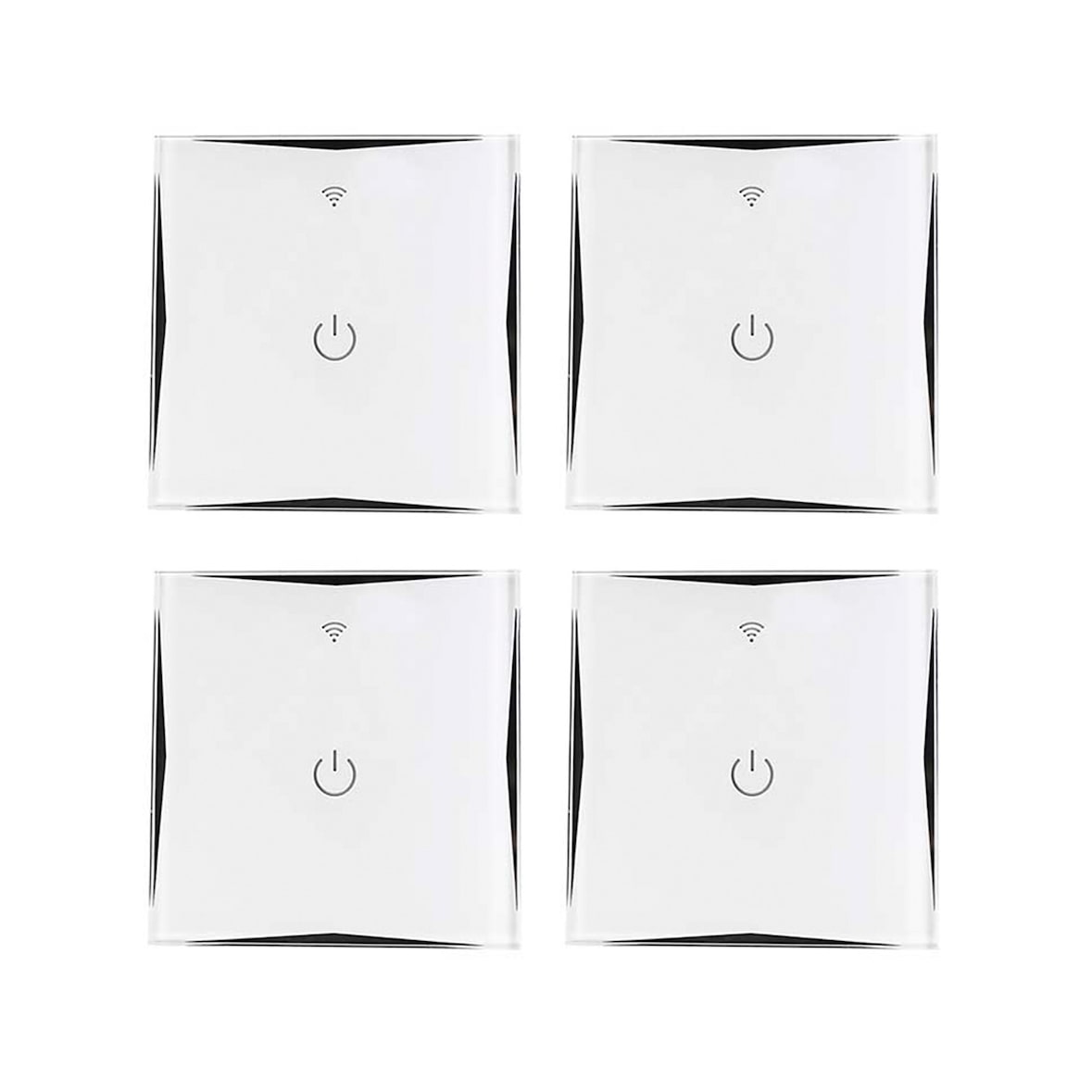 Pack 4 Interruttori da Parete Wifi Tramite App per Smartphone Bianco 7hsevenon Home