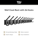 thumbnail of TOJ Living Perchero de pared – 24 ganchos – 94 cm – acero inoxidable – negro mate – colgador