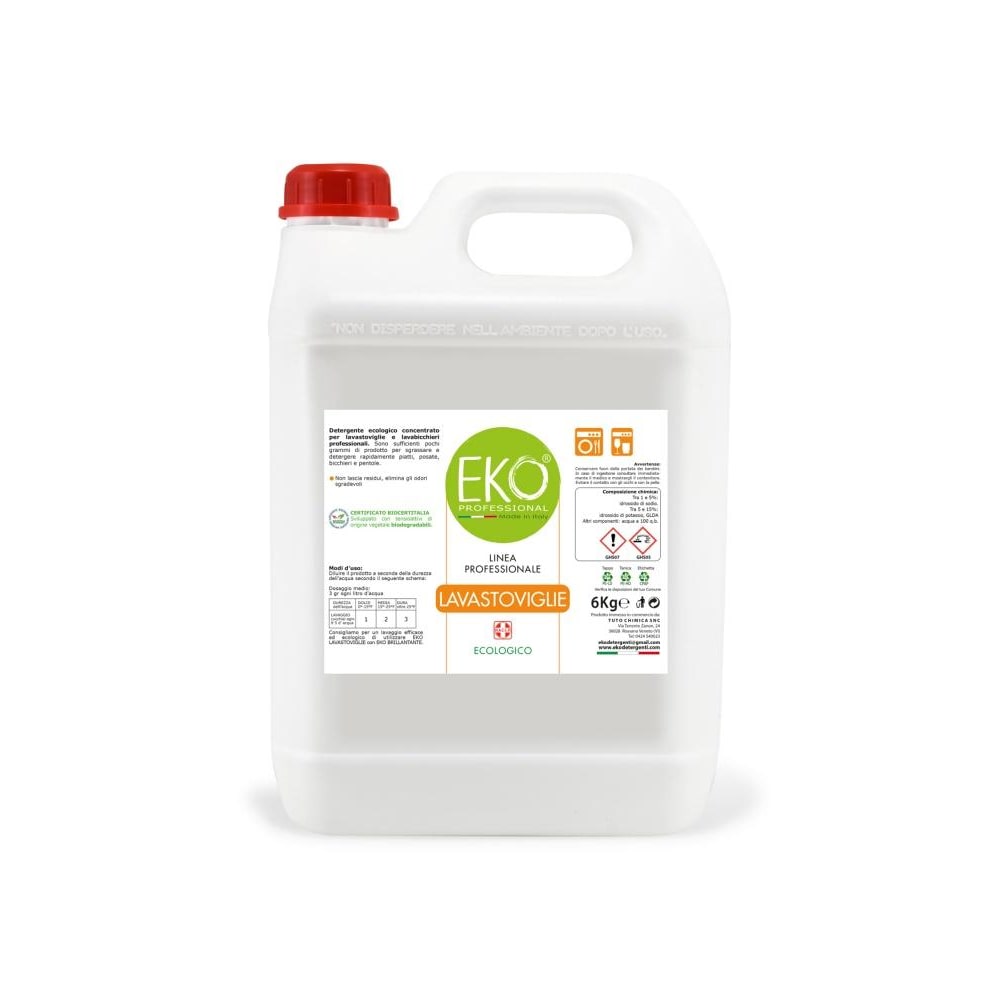 Detergente Lavastoviglie Professionale Ecologico Eko Professional 6 KG - Prodotto Professionale - HACCP - CERTIFICATO BIOCERTITALIA