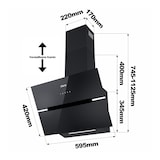 thumbnail of CIARRA Afzuigkap 60cm A+++ 650 m³/h WIFI + APP & Touch Control Booster recirculatie VM6736FB