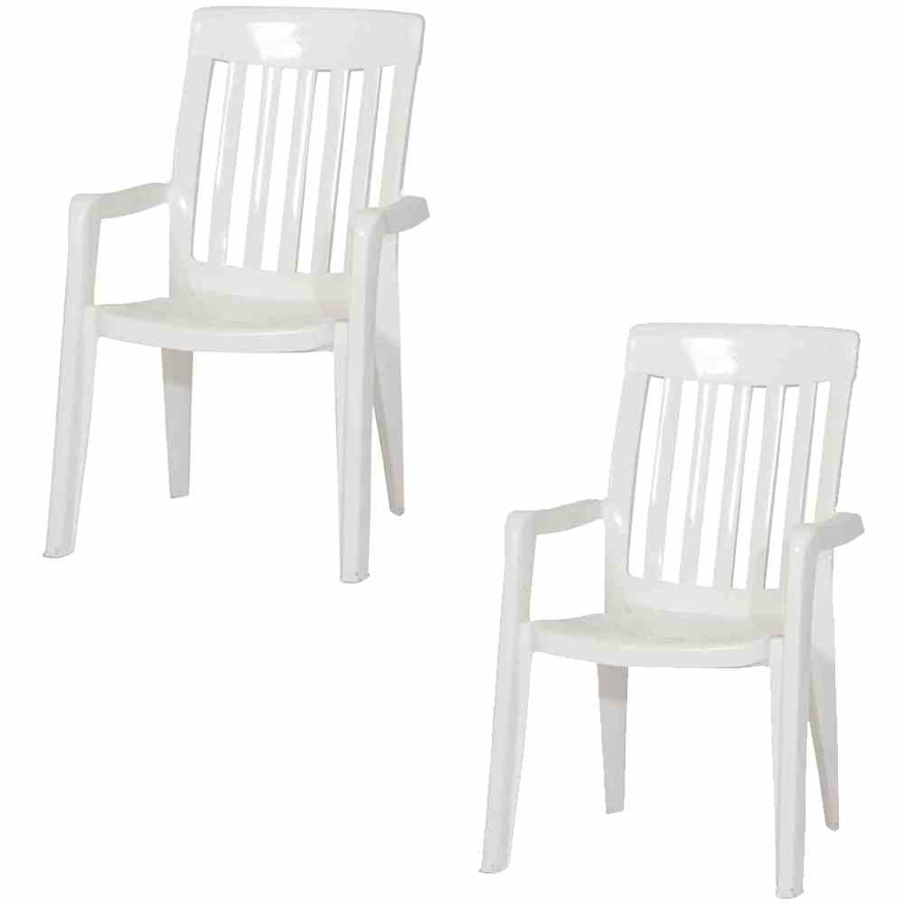 Sieger Palma SET 2x Stapelsessel weiß