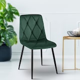 thumbnail of Cadeira de jantar Clairton veludo/verde escuro