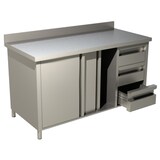 thumbnail of Arbeitsschrank mit Schiebetüren, Schubladen und Aufkantung B 180cm x T 70cm