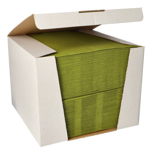 1 lot de 100 Serviettes "ROYAL Collection" pliage ¼ 40 cm x 40 cm vert olive