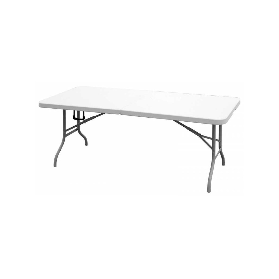 Inklapbare tuintafel 180x75xH74 cm Wit Hoge weerstand Polypropyleen Camping Recepties KZ GARDEN