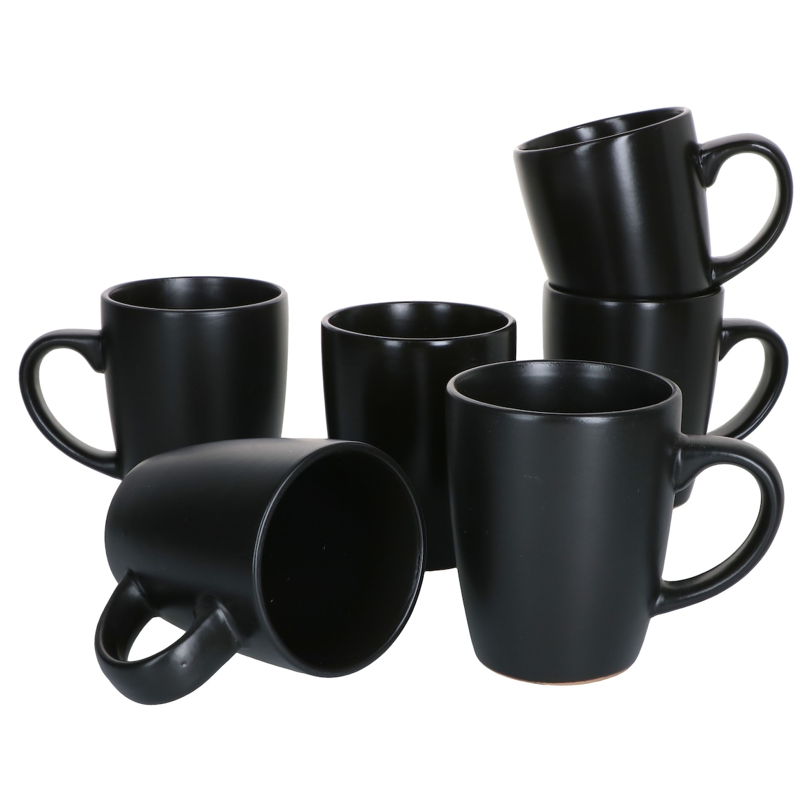 6-tlg. Kaffeebecher Set Kattegat mit Henkel 250 ml schwarz matt