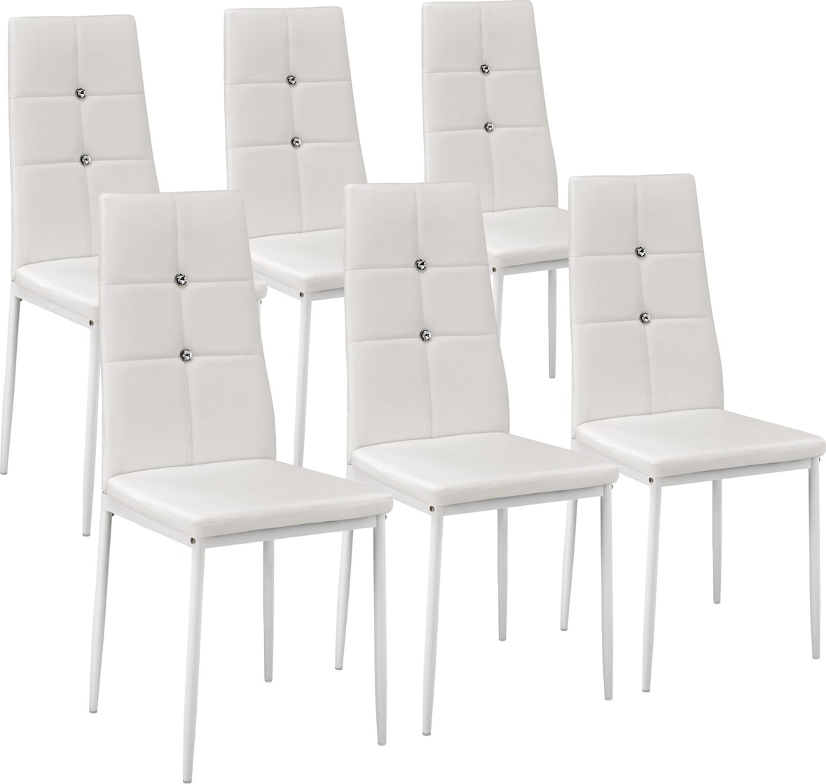 tectake Sillas de comedor Julien - Juego de 6 blanco