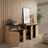 thumbnail of Aparador sala de jantar, Sala, Cozinha, Entrada, TV, 200x35x75cm, 4 Portas, Armário arrumação, Estilo moderno, Carvalho e preto _ 63_1