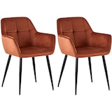 thumbnail of Lot de 2 chaises de salle à manger Emia velours Marron