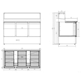 thumbnail of Combisteel Pizzatisch 136 cm mit Granitplatte – 3 Türen, Kühlaufsatz für GN-Behälter