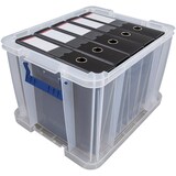 thumbnail of Bankers Box opbergdoos 36 liter, transparant met blauwe handvaten, set van 3 stuks verpakt in karton