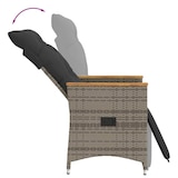 thumbnail of vidaXL Tuinstoelen 2 st verstelbaar met kussens poly rattan grijs
