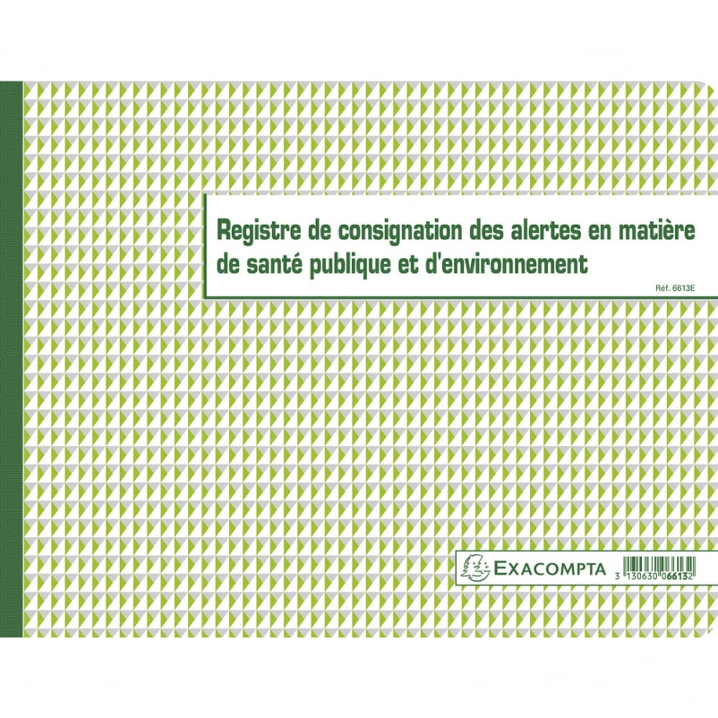 Registre de Consignation des alertes Santé publique et Environnement, 24x32 20p