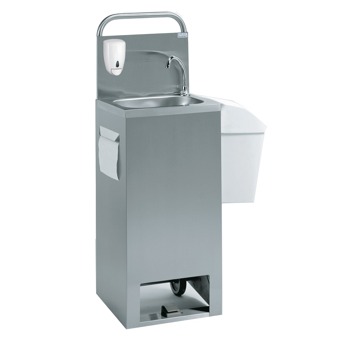 Tournus mobiles Handwaschbecken (Modell Warmwasser - inkl  Durchlauferhitzer mit Trockenlaufschutz), mit 2 Behältern à 13l