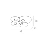 thumbnail of Toplight Plafoniera da soffitto rotonda 4 luci Cloud con attacco GX53, struttura colore sabbia, design moderno 49x48x3cm