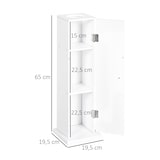 thumbnail of HOMCOM armario de baño estrecho mueble de baño con orificio para papel higiénico y estantes estilo moderno 19,5x19,5x65 cm blanco