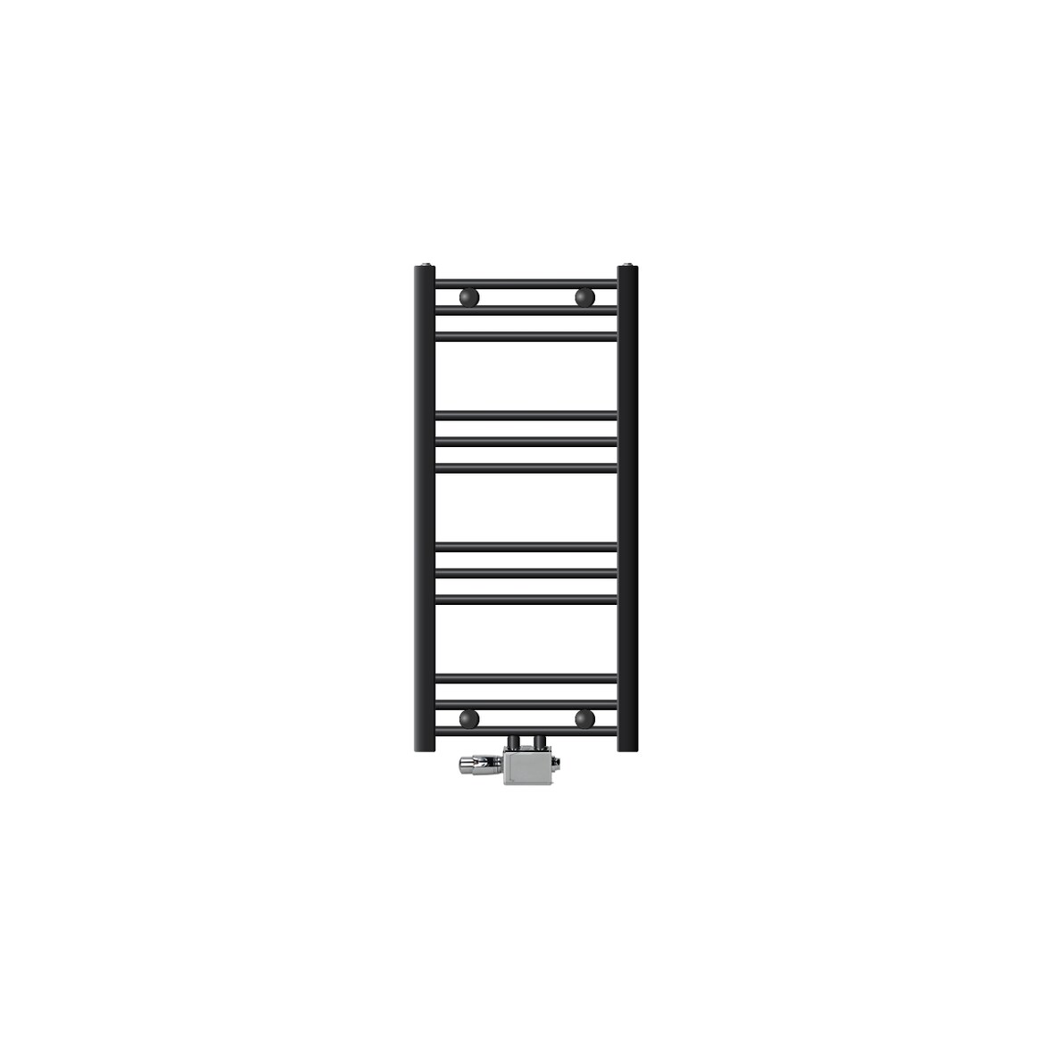 ECD Germany Badheizkörper Mittelanschluss 400×800 mm Anthrazit, gerade, Thermostat-Set (Universal/Eck/Durchgang)