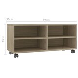 thumbnail of vidaXL TV-Schrank mit Rollen Sonoma-Eiche 90x35x35 cm Holzwerkstoff