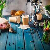 thumbnail of BIOZOYG 250 Stück Kaffee To Go Becher braun bedruckt 300ml / 12oz Einwegbecher Pappbecher doppelwandig für heiße Getränke biologisch abbaubar