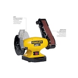 thumbnail of Touret à meuler Ponceuse STANLEY 330W Ø150mm + Bande abrasive 5x69cm Grain 36/60 Meulage Polissage Ponçage