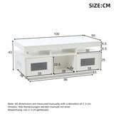 thumbnail of Moderner Couchtisch Weiß mit LED-Beleuchtung, USB-Anschluss, Stauraum, Rebound-Schranktüren, Halboffene Fächer, Kompakt 100x50x43 cm