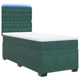 thumbnail of vidaXL Boxspringbett mit Matratze Dunkelgrün 80x200 cm Samt