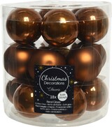 thumbnail of 18 Weihnachtskugeln 4cm Glas Christbaumkugeln Weihnachtsbaumkugeln kupferbraun