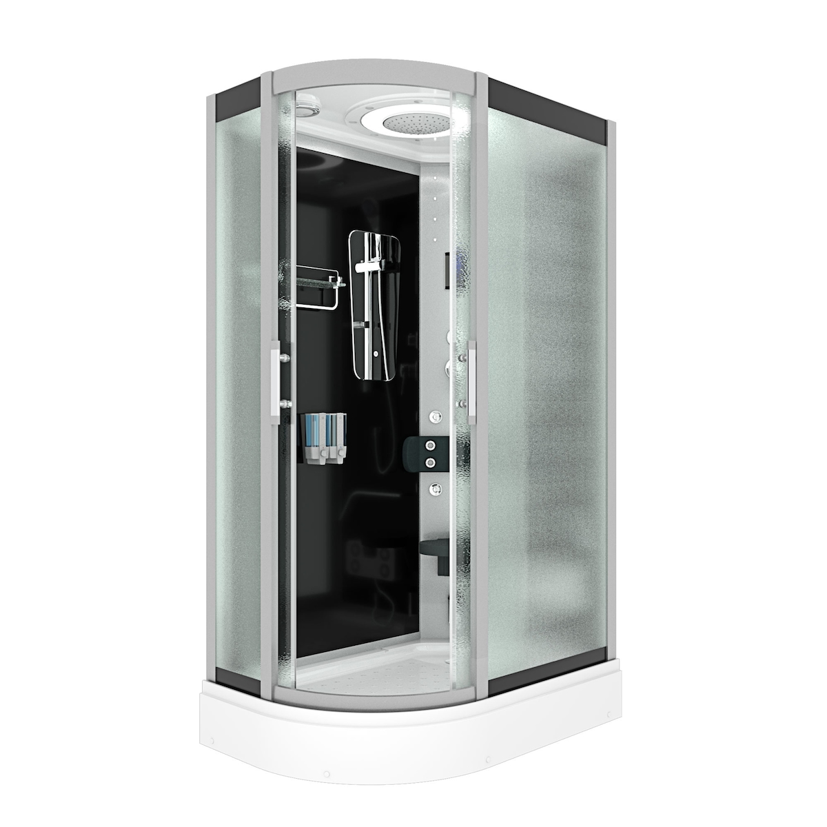 AcquaVapore Dampfdusche Sauna Dusche Duschkabine D60-73M2L-EC 120x80 cm mit 2K Scheiben Versiegelung