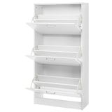 thumbnail of UAC Schuhschrank 120 x 60 x 24 cm, mit 3 Klappen, Schuhkipper, Schuhregal mit 3 Ebenen, Trennwände verstellbar, Schuhkommode, weiß