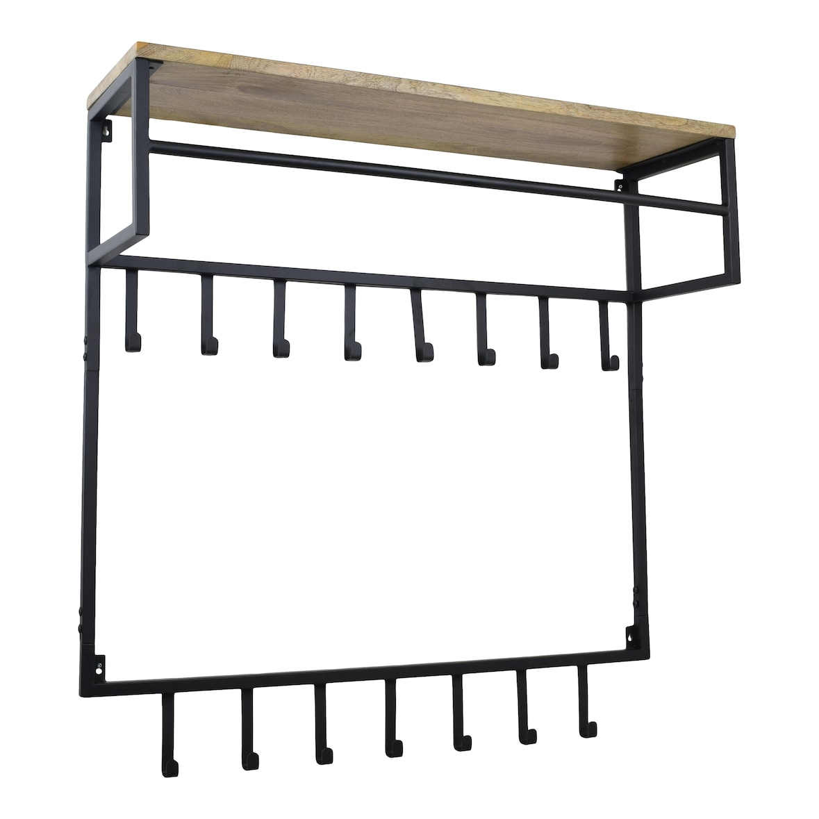 LOFT42 Petri XL Garderobe – 15 Haken – Metall – Schwarz – 100 x 105 x 30