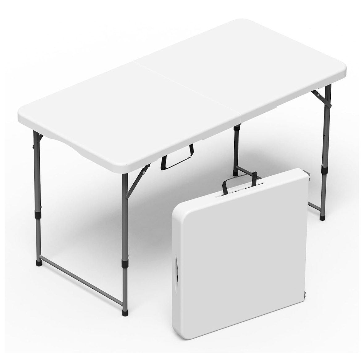 Yoevu - Mesa plegable de resina 120 cm compacta, resistente y fácil de transportar para interior y exterior