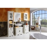 thumbnail of SIT Möbel Bad-Hochschrank | 2 Türen, 1 Schublade, 2 offene Fächer | Mango + MDF | antikweiß | B 44 x T 35 x H 188 cm | 06997-10 | Serie TOLEDO
