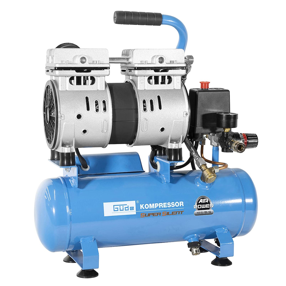 Güde Flüsterkompressor Airpower 105/8/6 leise SILENT ölfrei Druckluft  550 W 6 L 8 bar 50133