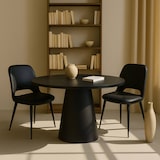 thumbnail of Scandinavische ronde eettafel 120 cm, zwart houteffect