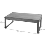 thumbnail of Tavolino HWC-L53, tavolino da salotto tavolino da divano, metallo 43x110x64cm ~ rovere selvatico scuro