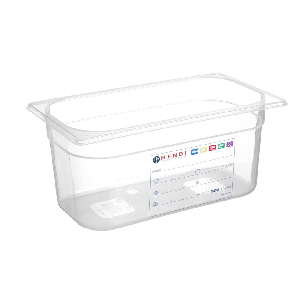 Container GN 1/2, HENDI, GN 1/2, 9,5L, Transparant, 325x265x(H)150mm