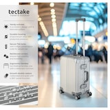 thumbnail of tectake Bordtrolley Airway, Aluminium, TSA-Schlösser, 4 Doppelrollen 38 x 24,5 x 53 cm Silber