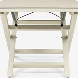 thumbnail of Mesa lateral de vidro temperado, elevável, Alumínio, branco envelhecido, 140x80x29/64cm
