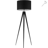 thumbnail of tectake Lampadaire Lunaris, abat-jour en tissu, trépied - noir - 405199