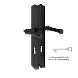 thumbnail of Antik Türdrücker Messing Langschildgarnitur Schwarz matt Türgriff Buntbart 8/72