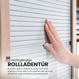thumbnail of bümö Rollladenschrank in Nussbaum/Silber mit Streifengriff - Vertikal Jalousieschrank 50 cm breit, Aktenschrank abschließbar, Büroschrank für Ordner