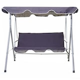 thumbnail of Hollywoodschaukel HWC-D61, Gartenschaukel Hängeschaukel Bank, 3-Sitzer UV 50+ verstellbares Dach 197x185cm ~ dunkelgrau