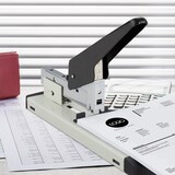 thumbnail of Relaxdays Heftgerät Profi, 100 Blatt Heftleistung, für 24/6 Klammern, bis 70 mm Einlegetiefe, großer Bürotacker, grau