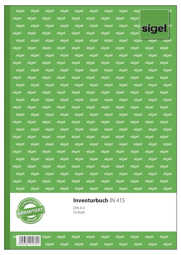 Sigel IN415 Livre d'inventaire format A4, 50 feuilles