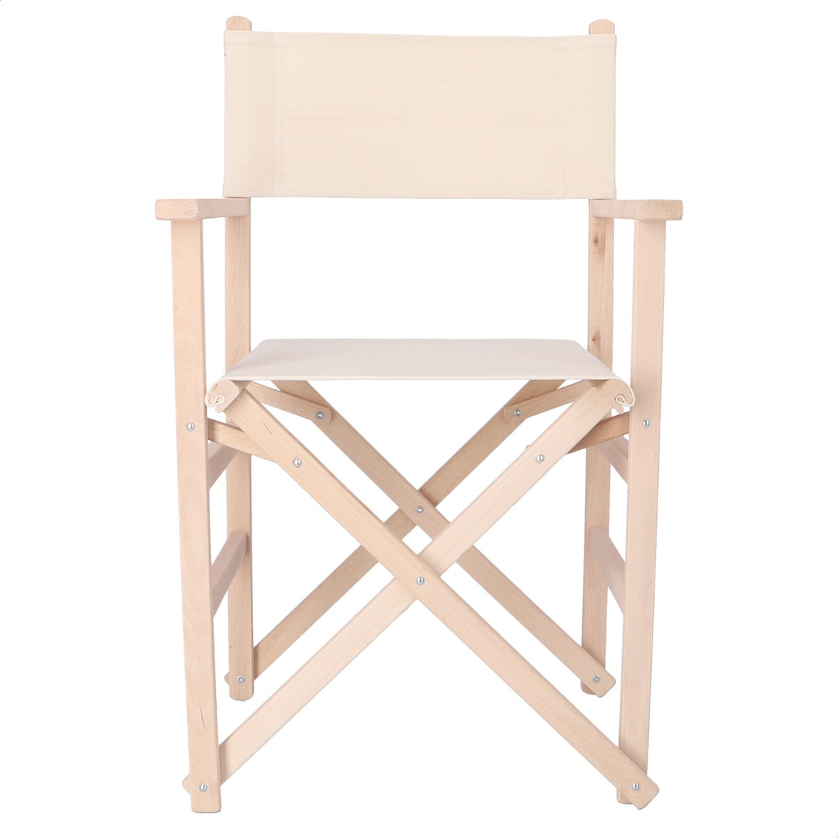 WellHome - Sillón director fabricada en madera de haya-acabado sin barniz 51,5x46x86 cm