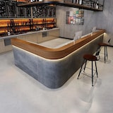 thumbnail of Empfangstheke mit Eckteil, Bartheke, Kassentheke, Betonoptik-Design, ideal für Cafés und Bars, Grau 160×60×100cm【Shuini 160 ZJ60】