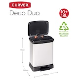 thumbnail of Curver - DECOBIN DUO Abfalleimer 30L (10L+18L) mit Fußpedal silber metallic   silber metallic