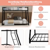 thumbnail of Metall Etagenbett Twin Over Full 196x146 aus Stahl, Hochbett mit Vollbett unten, Sicherheitsgeländer, Leiter, geräuscharm, Schwarz