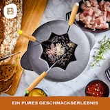 thumbnail of Bonvivre® Gusseisen Fondue Set für 4 Personen | 1 Liter | Fondueset 9-teilig mit Brenner und 6 Gabeln | Emailliert Rot